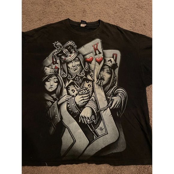 Vintage Rare Ogabel Poker T Shirt XXXL AOP Back Hit - Picture 2 of 4